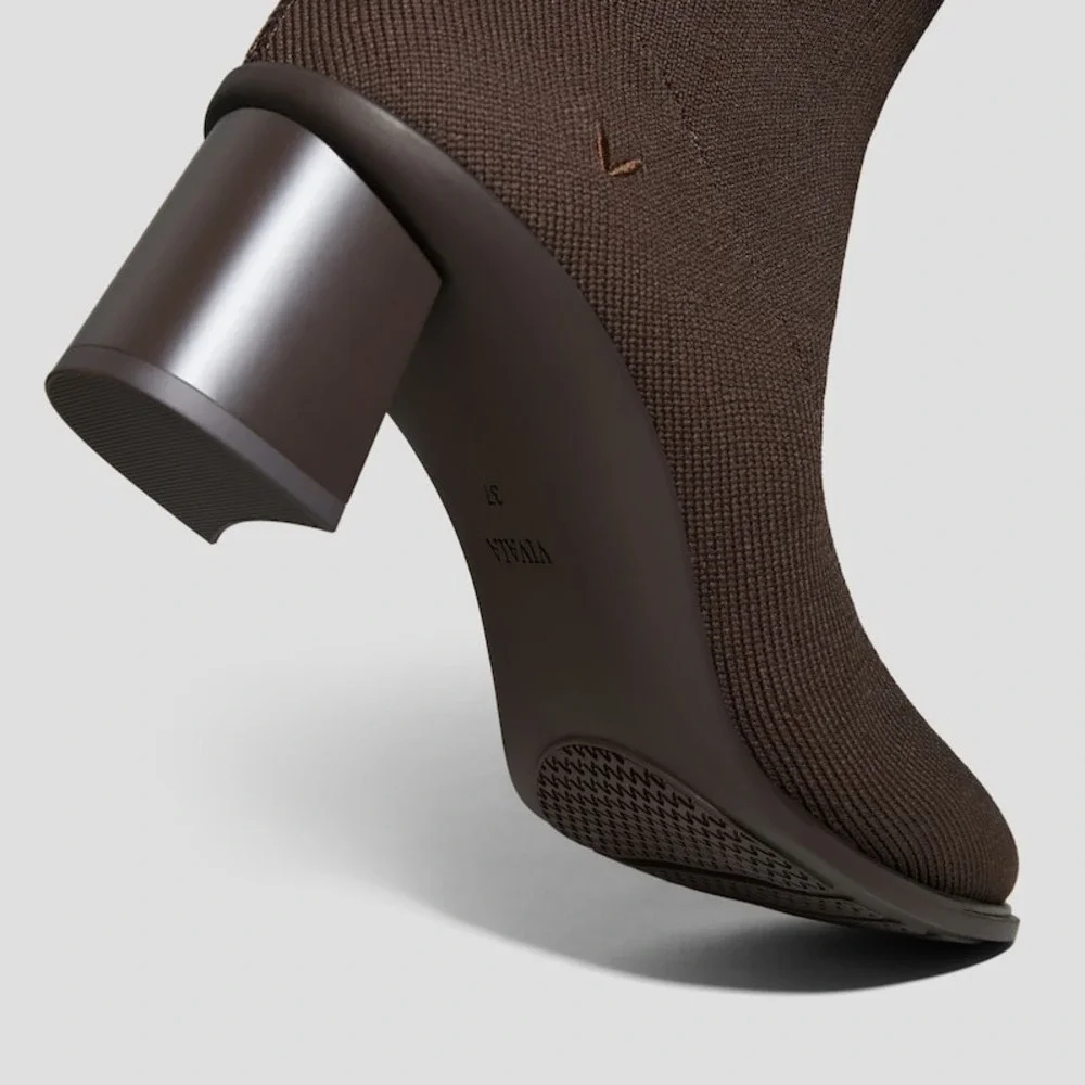 VIVAIA Knit Sock Ankle Boots Chocolate Water‎ Repellent Size 9-9.5 EU40.5